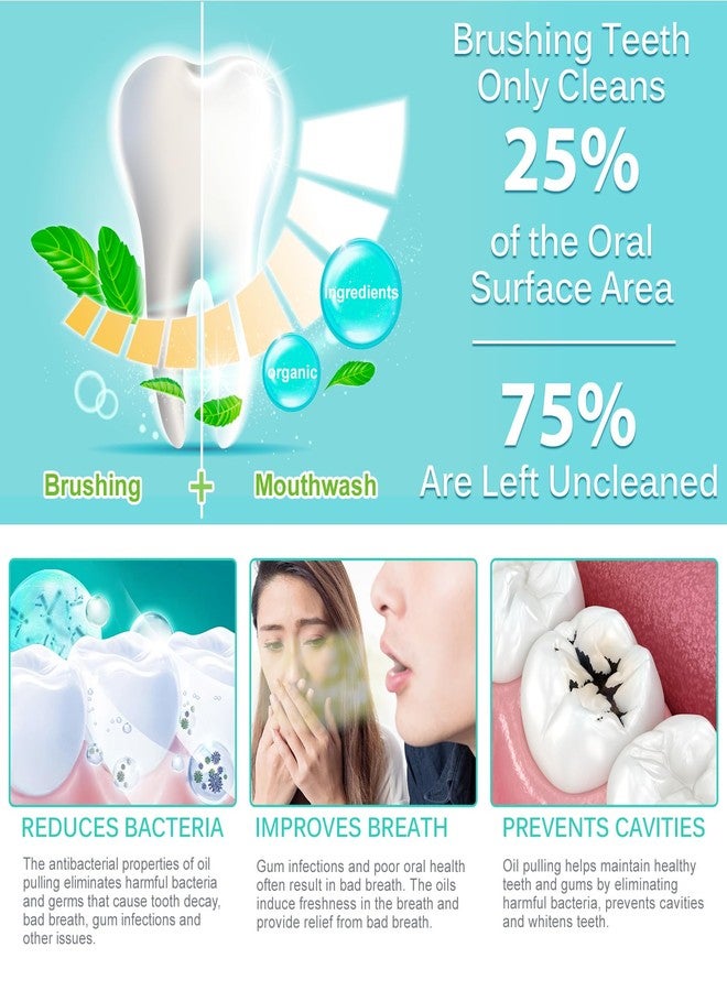 SDJUFEI Coconut Pulling Oil, Oil Pulling Travel Sachets 20Pcs, Mint Oil Pulling Mouthwash for Teeth Travel Sizes, Natural Coconut Oil Pulling with Coconut & Peppermint Oil-Mouthwash - Image 4